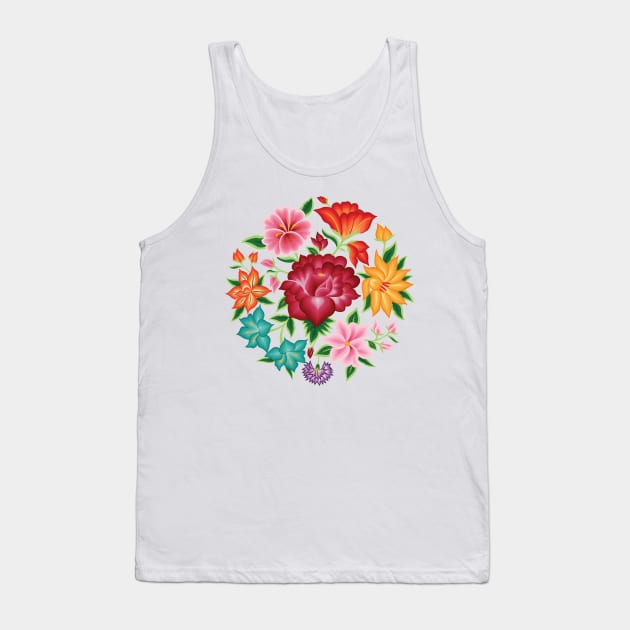 Mexican Floral Bouquet Tank Top by Akbaly